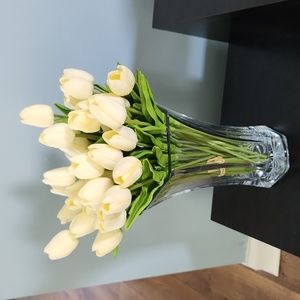 Faux white roses only *vase NOT included